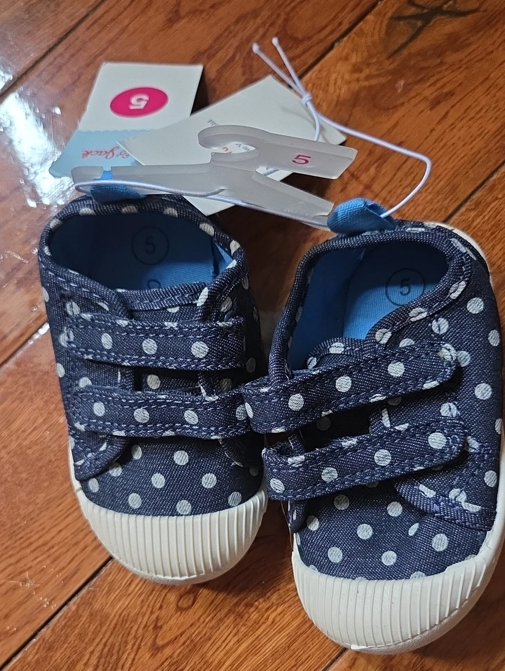 Cat & Jack Navy Blue Polka Dot Kids Sneakers
